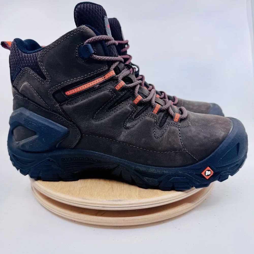 Merrell Strongfield Waterproof Work Boots Shoes Men's US 8.5 Wide Brown EH
